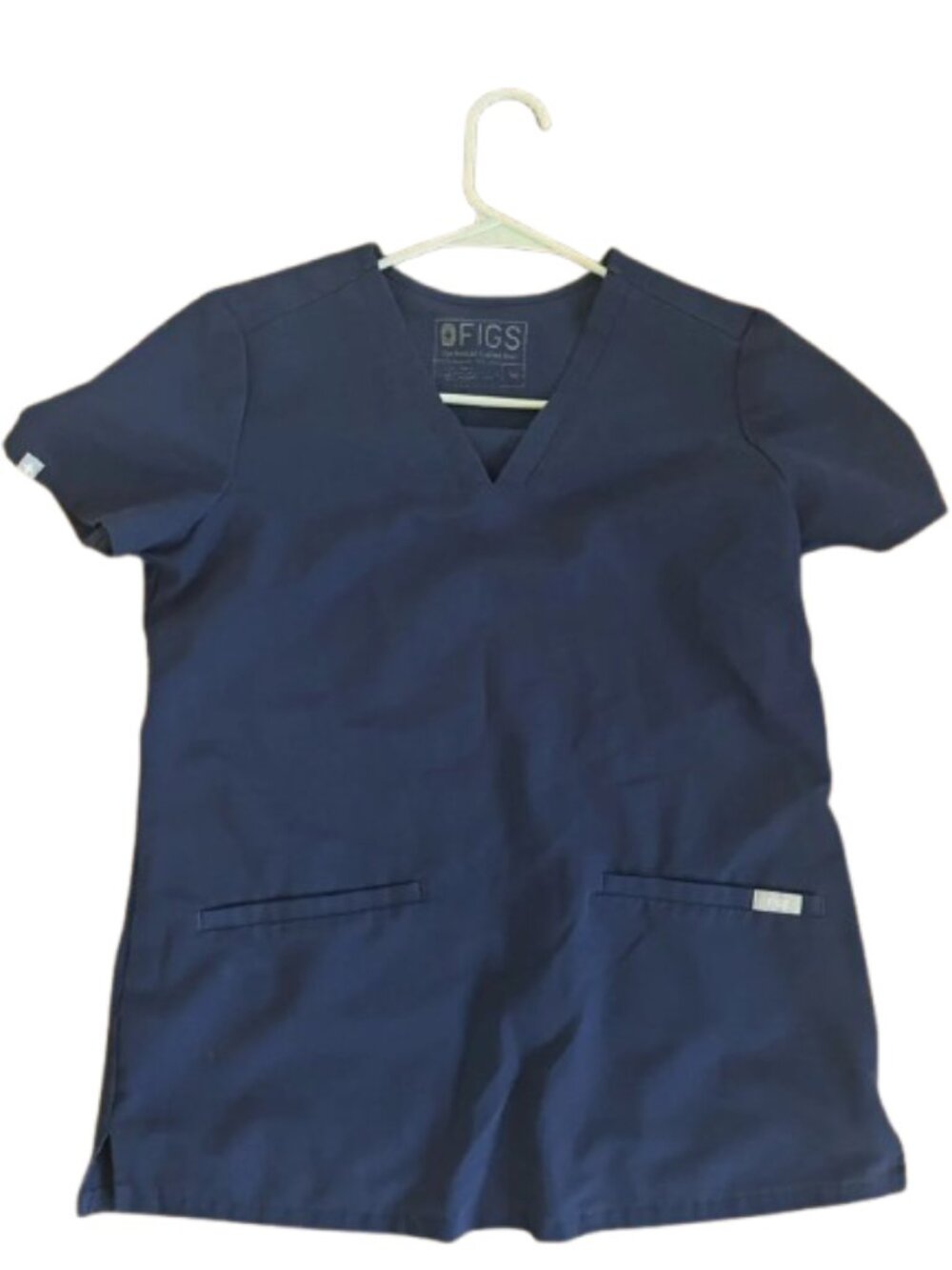 Figs Navy V-Neck Technical Collection Scrub Top XS
